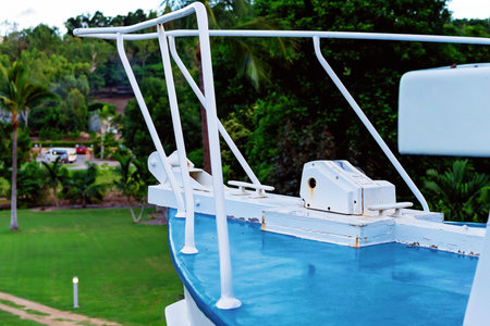 An old timber boat currently being used as resort accommodation in Australia