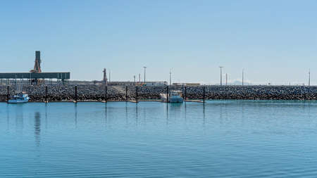 Mackay, Queensland, Australia - June 2020: Commercial fishing boats berthed at marinaのeditorial素材
