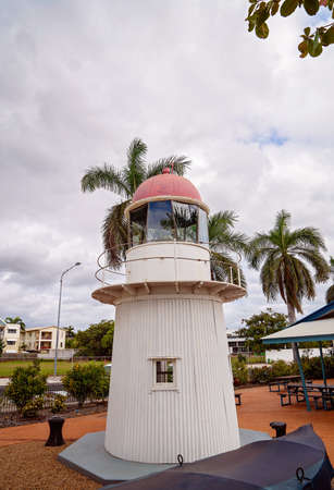 Townsville, Queensland, Australia - June 2020: An old lighthouse on display at maritime museum in the cityのeditorial素材