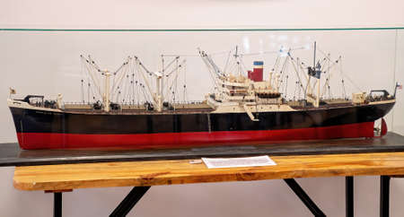 Townsville, Queensland, Australia - June 2020: Scale model of ship American Scout on display in maritime museumのeditorial素材