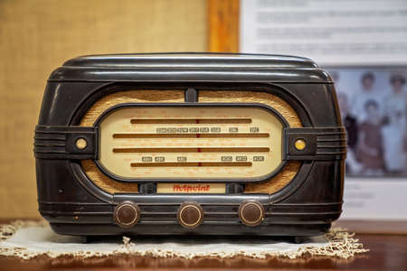 Townsville, Queensland, Australia - June 2020: Vintage radio on display at the maritime museumのeditorial素材