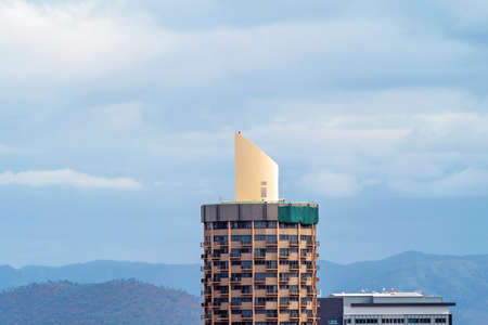 Townsville, Queensland, Australia - June 2020: High rise hotel in the city shaped like a sugar shakerのeditorial素材