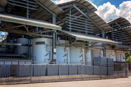 Brisbane, Queensland, Australia - March 2021: Wine fermentation storage vats at hinterland wineryのeditorial素材