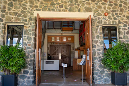 Brisbane, Queensland, Australia - March 2021: A well known winery cellar door building for wine sales and tastingのeditorial素材