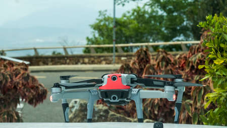 Townsville, Queensland, Australia - November 2021: A drone standing on a car bonnet ready to take offのeditorial素材