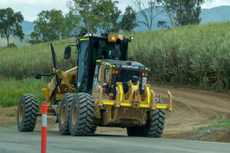 Bruce Highway, Townsville to Mackay, Queensland, Australia - November 2021: Heavy machinery at work on highway duplication projectのeditorial素材