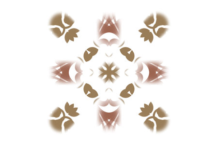 Holiday decoration design reminiscent of a snowflake. White background illustration.