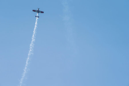 Airlie Beach, Whitsundays, Queensland, Australia - April 2022: A vintage Russian acrobatic plane...