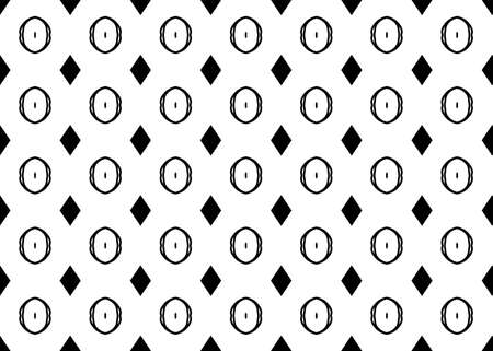 Black and white seamless repeat pattern in a small scale design.の写真素材