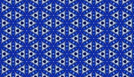 Seamless repeat pattern in blue and white shapes.の写真素材