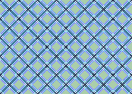 Seamless repeat pattern of square shapes in blue and green