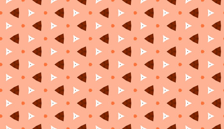 Seamless repeat pattern of monotone orange apricot shapes