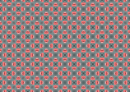 Seamless repeat pattern of grey and pink floral design.の写真素材