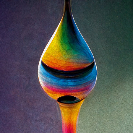 Water drop with bright colors ai generated - creative illustrationの写真素材