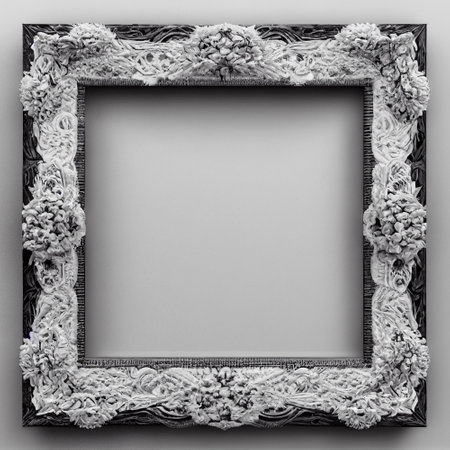 Decorative photo frame as feature wall furniture or for gallery display of artwork.の写真素材