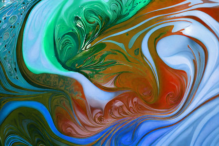 Natural luxury abstract fluid art painting using the alcohol ink technique to produce colorful waves...