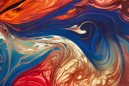 Natural luxury abstract fluid art painting using the alcohol ink technique to produce colorful waves...