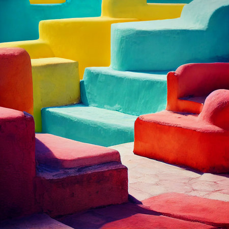 Vibrant pantone color scheme background wallpaper, colorful and interesting, a cool design for posters and online creative illustrations.の写真素材