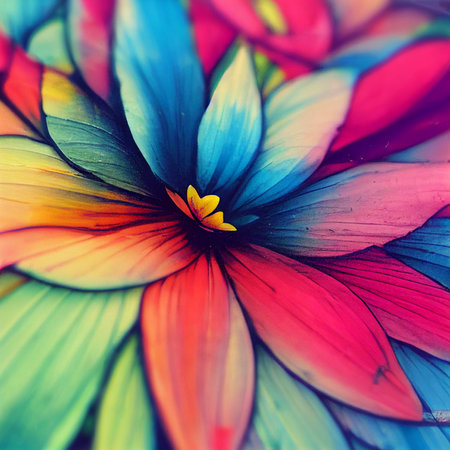 Vibrant beautiful flower background wallpaper, colorful and interesting, a cool design for posters and online creative illustrations.の写真素材