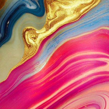 Luxury abstract fluid art painting in alcohol ink technique. Imitation of textured marble stone cut in a dreamy design. Creative illustration useful as digital wallpaper.の写真素材
