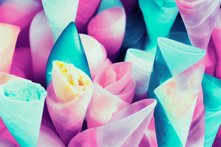 Translucent abstract shapes background, soft, colorful artistic and decorative design to print on stationery and invitations. Creative illustration useful as digital wallpaper.の写真素材