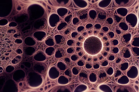 Fractal geometric shape with detailed structure, an illustration of the pattern complexity with...