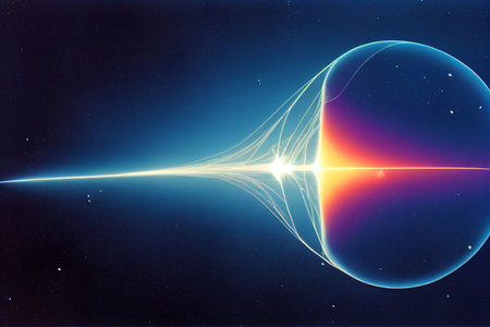 Creative illustration of a quark, which is a type of elementary particle and a fundamental...