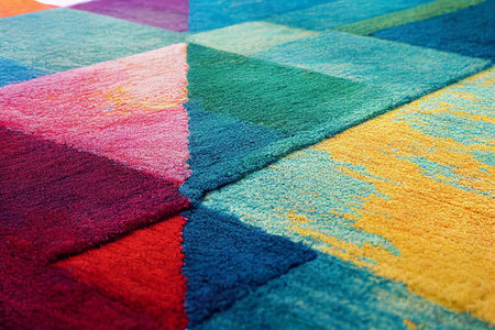 Artistic illustration of a luxurious soft wool rug suitable for the interior of homes.