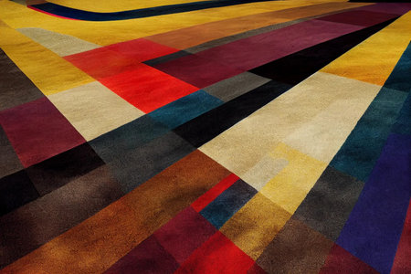 Artistic illustration of a luxurious soft wool rug suitable for the interior of homes.