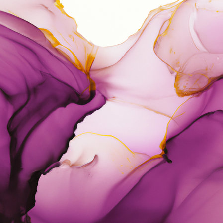 Alcohol ink illustration featuring transparent colors with hints of glitter and texture. Soft and pretty and useful as a background or wallpaper.の写真素材