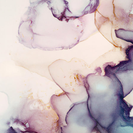 Alcohol ink illustration featuring transparent colors with hints of glitter and texture. Soft and pretty and useful as a background or wallpaper.の写真素材