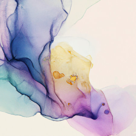 Alcohol ink illustration featuring transparent colors with hints of glitter and texture. Soft and pretty and useful as a background or wallpaper.の写真素材