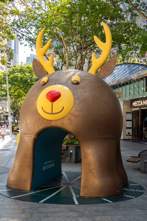 Brisbane, Queensland, Australia - November 2022: Christmas decorations in the city mall.のeditorial素材