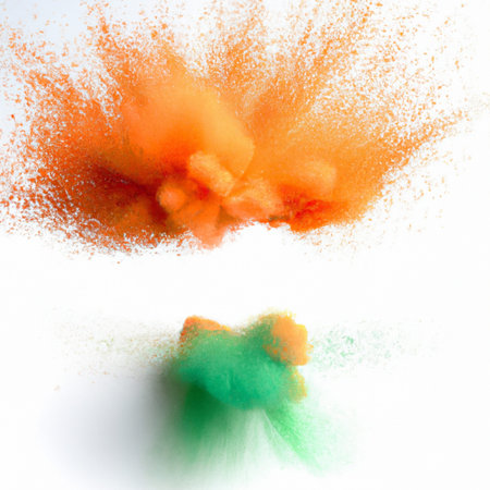 Powder explosion illustration with texture and color.