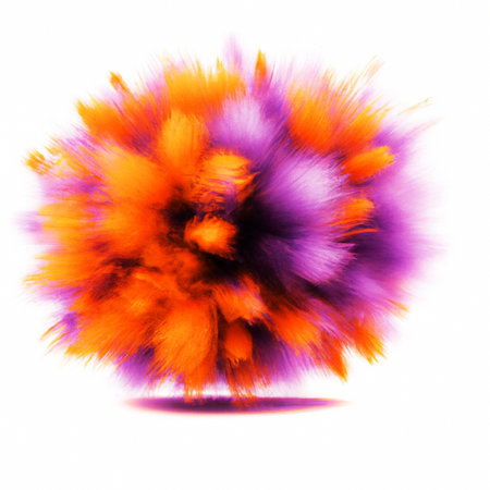 Powder explosion illustration with texture and color.の写真素材