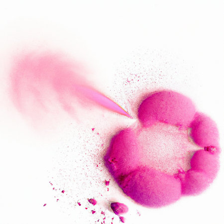 Powder explosion illustration with texture and color.