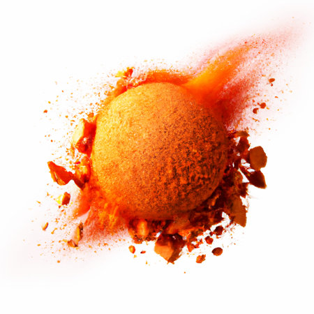 Powder explosion illustration with texture and color.