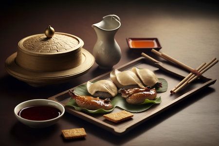 An illustration of peking duck Chinese mealの素材
