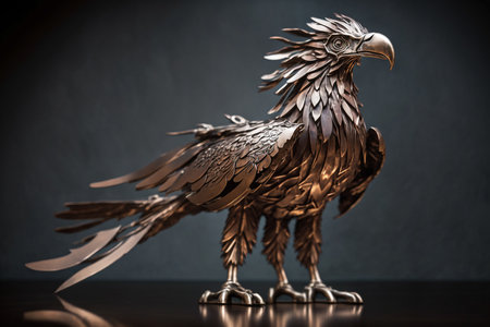 Illustration of a welded eagle created with metalsの素材