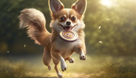 Realistic illustration of a pet dog created by artificial intelligenceの素材