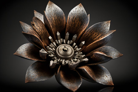 Illustration of a welded flower created with metalsの素材