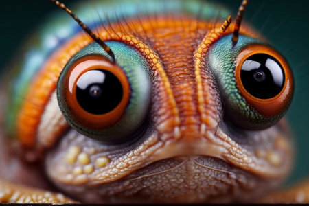 Illustration of the ultra close up magnification of the eyes of a snailの素材