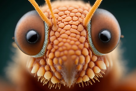 Illustration of the ultra close up magnification of the eyes of a beetleの素材