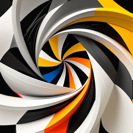 Illustration of a unique and colorful abstract swirlの素材