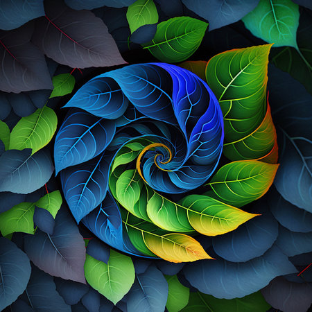 Illustration of a unique and colorful abstract swirlの素材