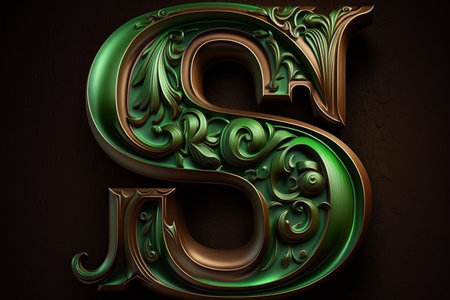 Illustration of a capital letter type created with embossing in Aiの素材