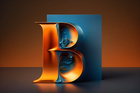 Illustration of a capital letter type created with embossing in Aiの素材