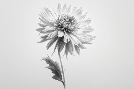 illustration of a pencil sketch of a flower on a white backgroundの素材