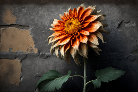 Illustration of a wallflower created with generative Aiの素材