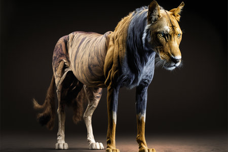 Illustration of an animal with a different head and body, a hybrid surreal aiの素材